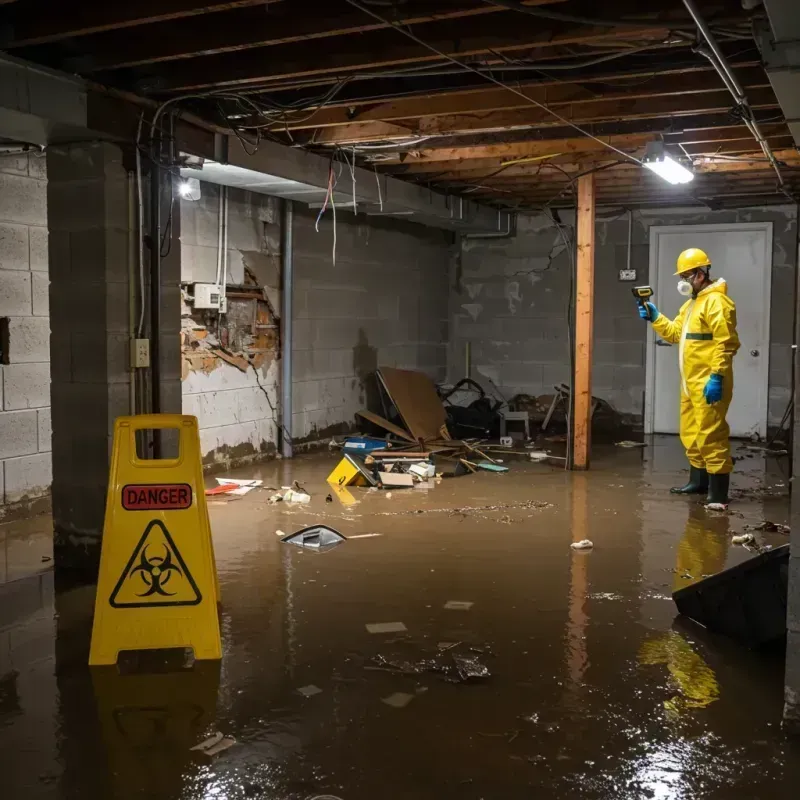 Flooded Basement Electrical Hazard in East Hampton, VA Property